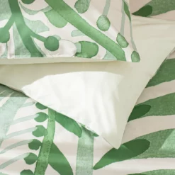 Habitat Cotton 180TC Maxi Leaf Green Bedding Set - Single -Habitat Sales Store 9555374 R Z003A