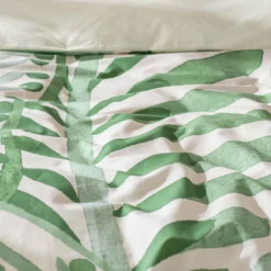 Habitat Cotton 180TC Maxi Leaf Green Bedding Set - Single -Habitat Sales Store 9555374 R Z005A