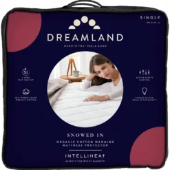 Dreamland Organic Cotton Warming Mattress Protector-Single