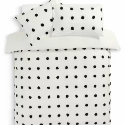 Habitat Cotton Tufted Spot White & Black Bedding Set -Single -Habitat Sales Store 9560651 R Z002A