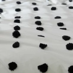 Habitat Cotton Tufted Spot White & Black Bedding Set -Single -Habitat Sales Store 9560651 R Z005A