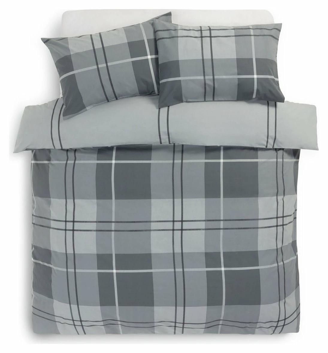 Habitat Check Charcoal Grey Bedding Set - Single 4 Habitat Check Charcoal Grey Bedding Set - Single - Image 4