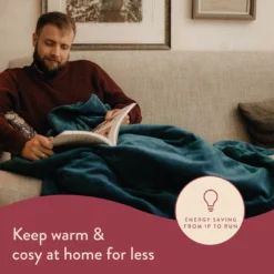 Dreamland Snuggle Up Teal Heated Throw - Large -Habitat Sales Store 9562745 R Z003A