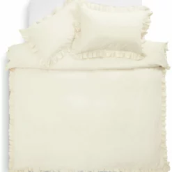 Habitat Cotton 180TC Frilled Cream Bedding Set - Single -Habitat Sales Store 9563146 R Z002A