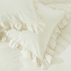 Habitat Cotton 180TC Frilled Cream Bedding Set - Single -Habitat Sales Store 9563146 R Z003A