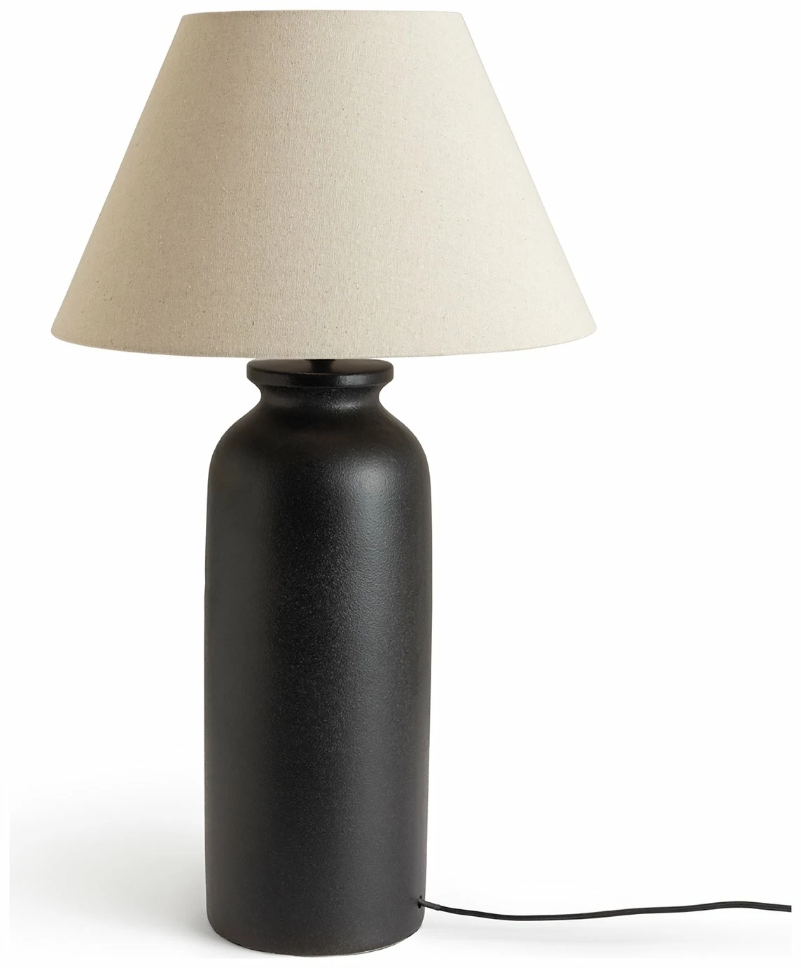 Habitat Hashi Ceramic Table Lamp - Black & Beige 2 Habitat Hashi Ceramic Table Lamp - Black & Beige - Image 2