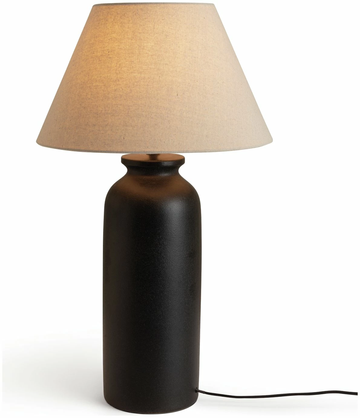 Habitat Hashi Ceramic Table Lamp - Black & Beige 7 Habitat Hashi Ceramic Table Lamp - Black & Beige - Image 7