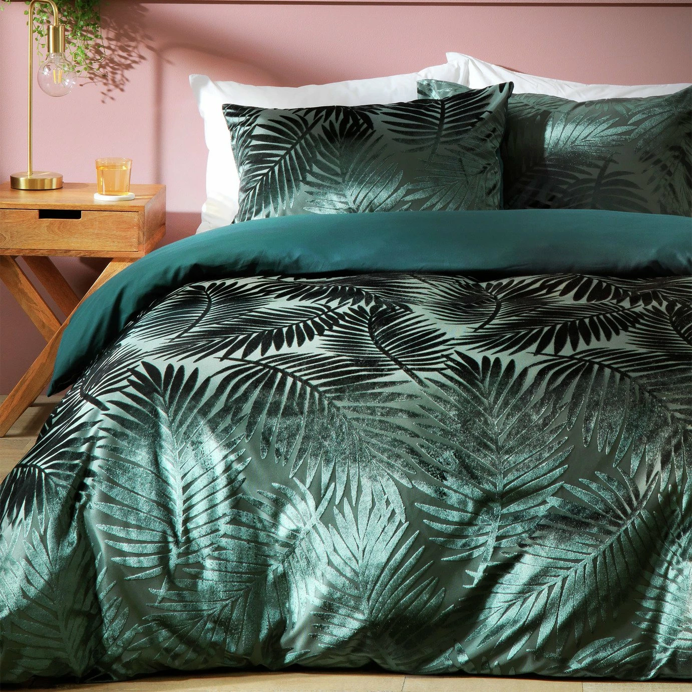 Habitat Feather Velvet Green Bedding Set - Double 1 Habitat Feather Velvet Green Bedding Set - Double