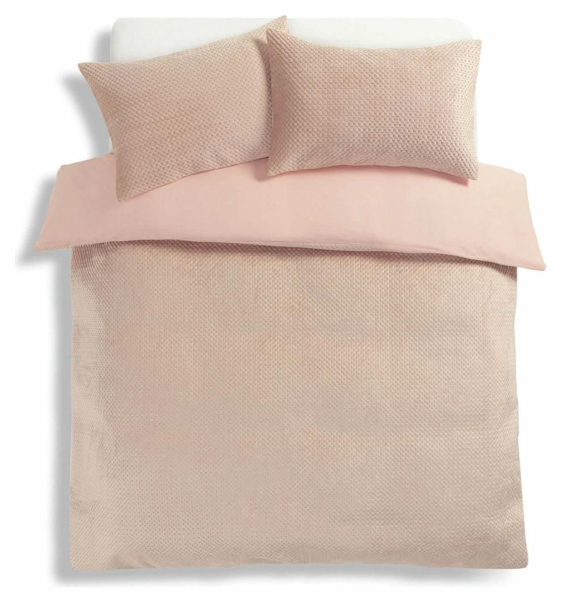 Habitat Pinsonic Velvet Plain Pink Bedding Set - Double 3 Habitat Pinsonic Velvet Plain Pink Bedding Set - Double - Image 3