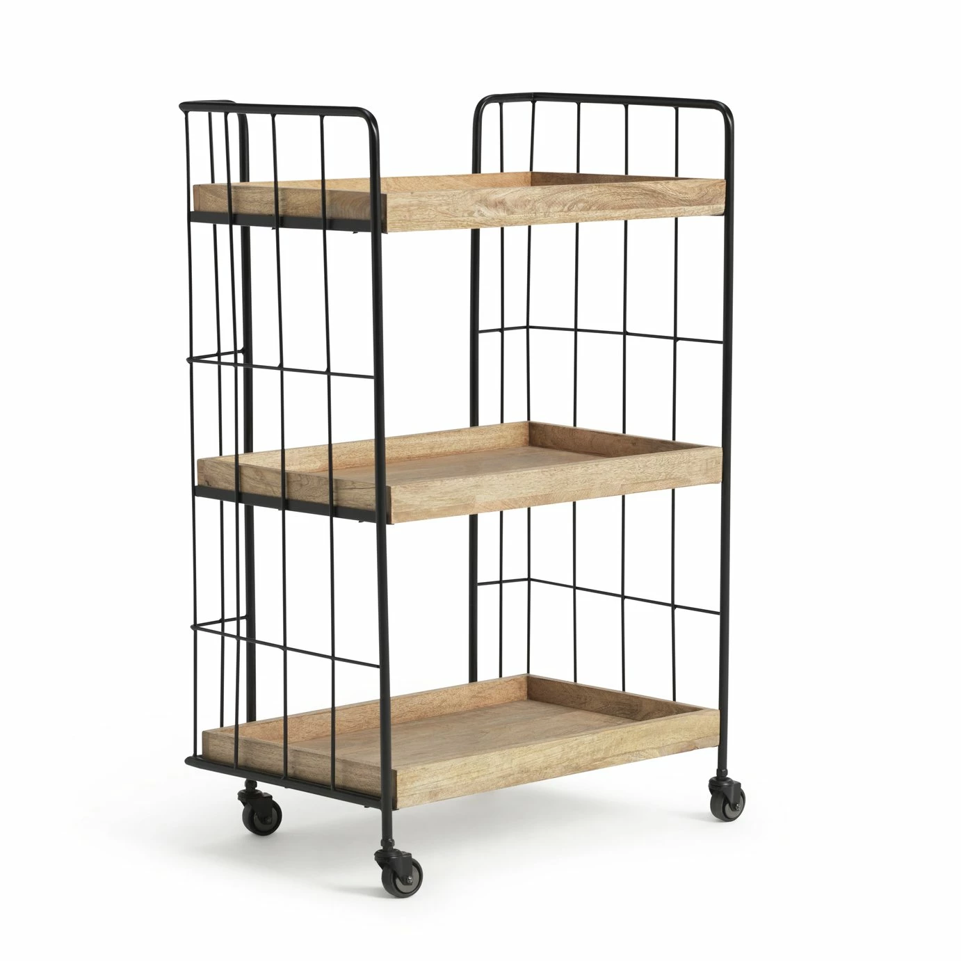 Habitat Kai Wood Drinks Trolley - Black & Mango 1 Habitat Kai Wood Drinks Trolley - Black & Mango
