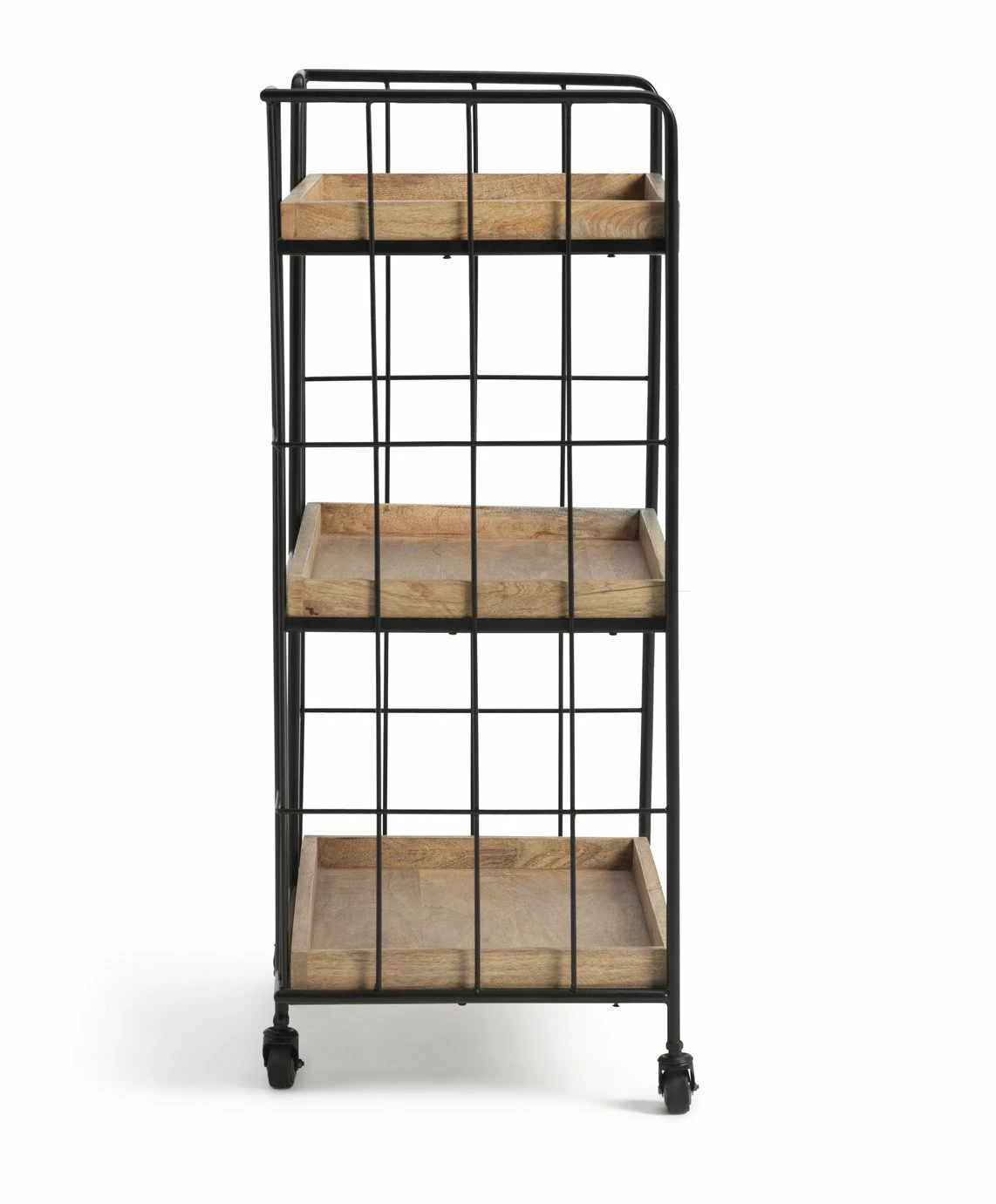Habitat Kai Wood Drinks Trolley - Black & Mango 4 Habitat Kai Wood Drinks Trolley - Black & Mango - Image 4