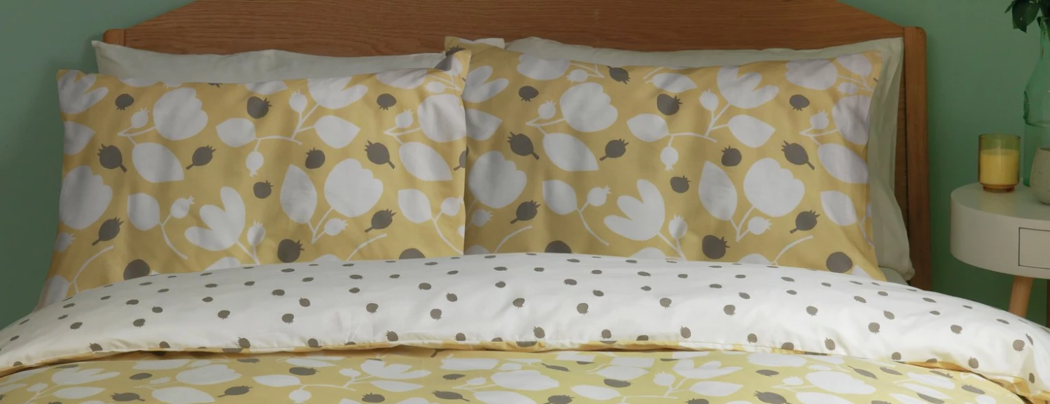 Habitat Scandi Floral Yellow & White Bedding Set - Single 4 Habitat Scandi Floral Yellow & White Bedding Set - Single - Image 4