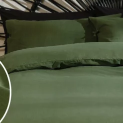 Habitat Cotton Textured Plain Green Bedding Set - Single -Habitat Sales Store 9588736 R Z004A