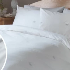 Habitat Dragonfly Embroidered White Bedding Set - Single -Habitat Sales Store 9592430 R Z004A