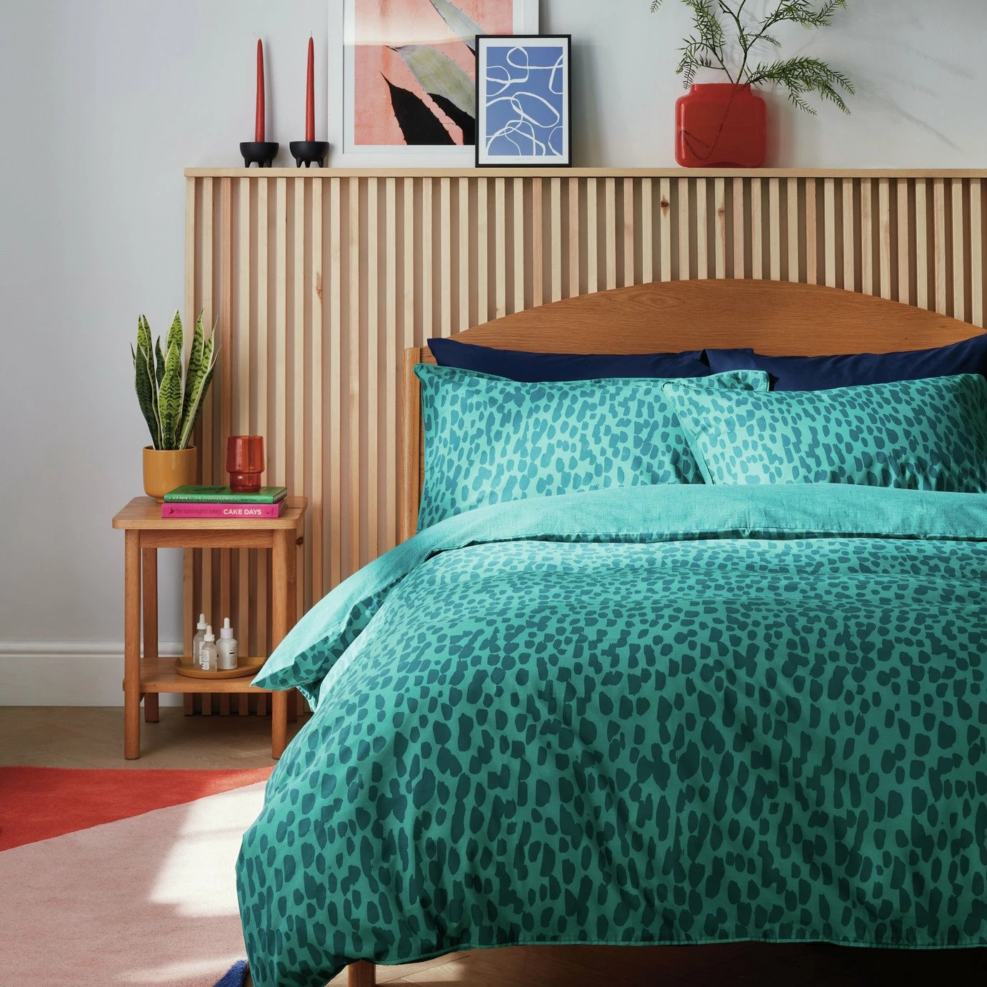 Habitat Emerald Brush Strokes Green Bedding Set - Single 1 Habitat Emerald Brush Strokes Green Bedding Set - Single