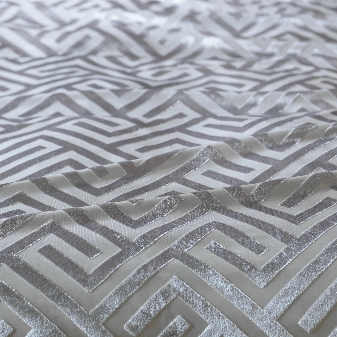 Habitat Geo Velvet Silver Bedding Set - Single 6 Habitat Geo Velvet Silver Bedding Set - Single - Image 6