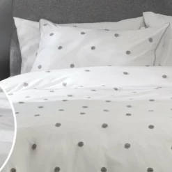 Habitat Tufted Spot White & Grey Bedding Set - Single 10 Habitat Tufted Spot White & Grey Bedding Set - Single -Habitat Sales Store 9625826 R Z004A