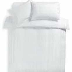 Habitat Cotton 400TC Sateen Stripe White Bedding Set -Double -Habitat Sales Store 9648030 R Z002A