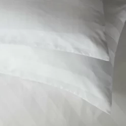 Habitat Cotton 400TC Sateen Stripe White Bedding Set -Double -Habitat Sales Store 9648030 R Z003A