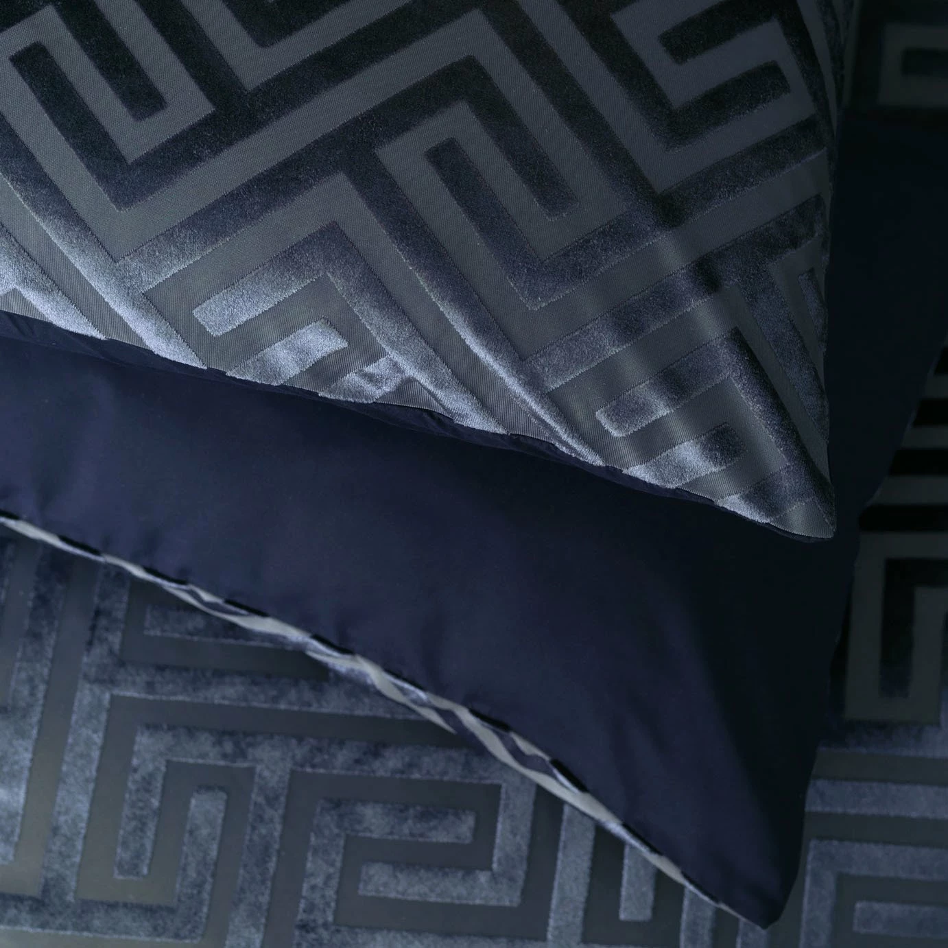 Habitat Velvet Geo Navy Bedding Set - Single 4 Habitat Velvet Geo Navy Bedding Set - Single - Image 4